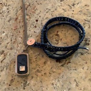 Dog tag and bead bracelet